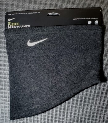 NIKE Swoosh Logo Embroidery Fleece Neck Warmer Black Gaiter