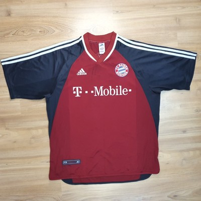 FC Bayern München Trikot Vintage Herren Gr. XL 2002 T-Mobile ADIDAS Kurzarm Rot
