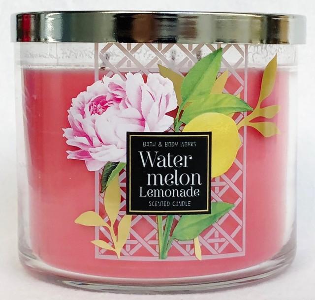 1 Bath & Body Works WATERMELON LEMONADE Large 3Wick Scented Candle 14.