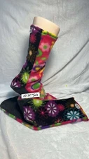 FLORAL FLEECE SOCKS 10.75 "  sole see conversion photo unisex  FLORAL DESIGN