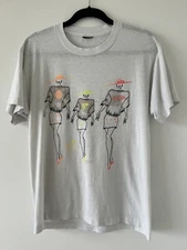 VINTAGE 90s California Caricature Models T-Shirt - White / L - Bev Hills