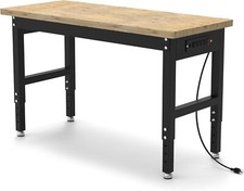 Height Adjustable Workbench,48"L X 24"W,2200Lb Capacity,with Power Socket,Cable