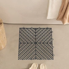 12x12x0.5 Inch 55PC Deck Tile Black Rubber Tiles Interlocking Garage Floor Tiles