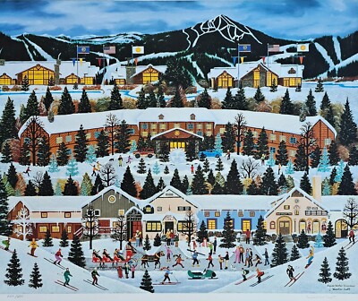 Jane Wooster Scott Alpine Winter Grandeur Skiing Handsigniert 222/500
