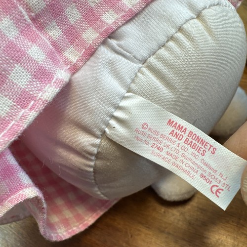 Mama Bonnets Babies 4 Bunny Pink Dress Babies Pouch Fabric Plush - Picture 4 of 5