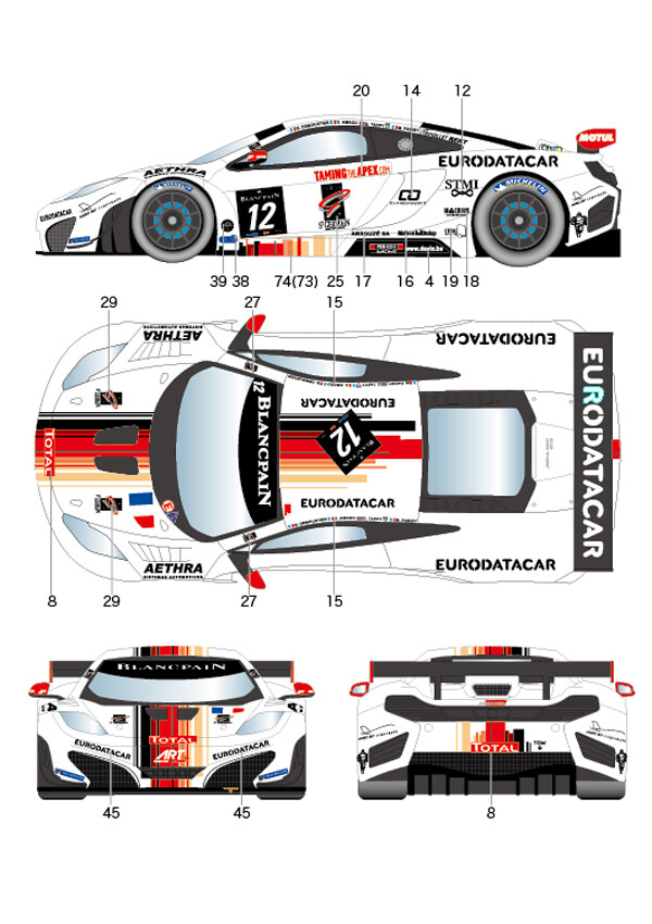 STUDIO 27 Decals 1/24 MP4-12C ART Grand Prix #12 BLANCPAIN for