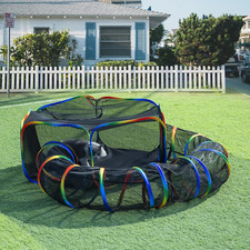 Outdoor Rainbow Cat Enclosures Outside Portable Tent, Circle Playpen Tunnel