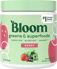Bloom Nutrition Greens  Superfoods Powder, Probiotics for Digest Health Berry 