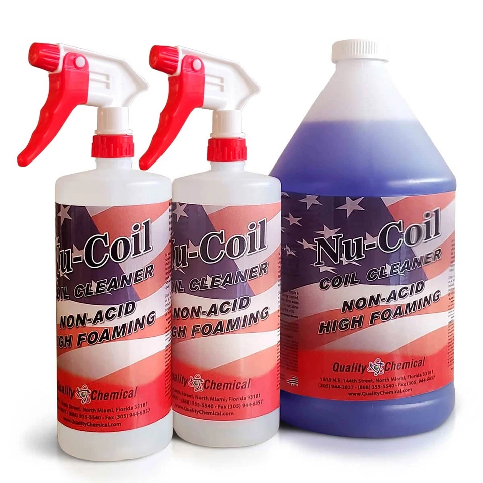 QUALITY CHEMICAL Nu-Coil Concentrated Air Conditioner Coil Cleaner / 1 Gallon Combo