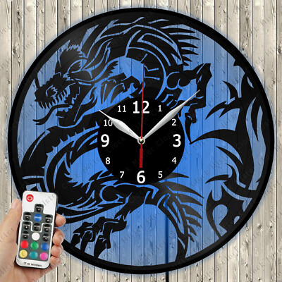 LED Clock Dragon LED Light Vinyl Record Wall Clock LED Wall Clock 1634