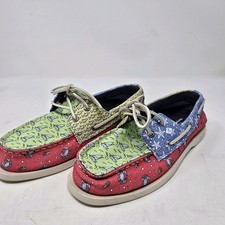 Sperry Vineyard Vines Sail Boat Shoes Crab Loafer Beach Unisex Kids Size 4 4M
