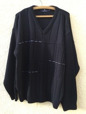 Men's Navy Blue V Neck Long Sleeved Knitted Jumper by Carson