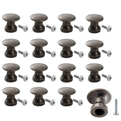 Joyangy 16 Pack Mini Cabinet Knobs, 1/2 Inch Dia Bronze Drawer Pulls