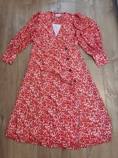 ganni crepe printed dress size 42  uk 12