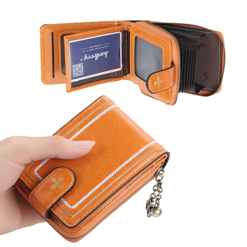 RFID Blocking Small Compact Mini Bifold Card Holder Leather Wallets for Women