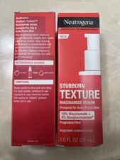 Neutrogena Stubborn Texture Niacinamide Serum Lot of 2 1 oz Each New In Box