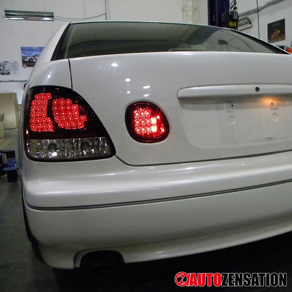 Fit 1998-2005 Lexus GS300 GS400 GS430 Red/Clear LED Tail Lights+Trunk Lamps 4PC - Image 4 of 4