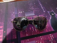 Foster Grant Aviator Blck Gmetal Sunglasses Scratch  Impact Resis UVA-UVB Prot