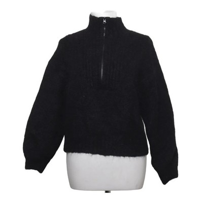 Weekday, Strickpullover, Größe: M, Selina Zip Sweater, Schwarz #JfY
