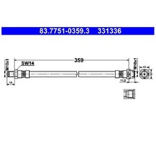 2x Bremsschlauch hinten für Mini R60 R61 id36816
