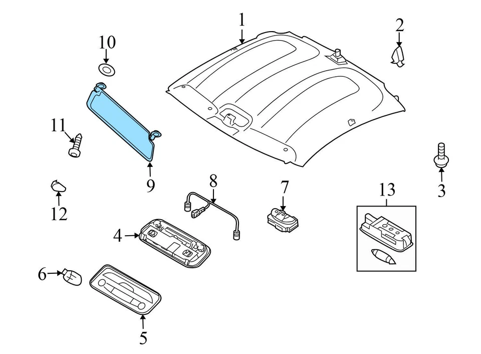 AUDI R8 2008-2012 2014-2015 - Parasol derecho / Espejo 420857552D Foto 4 de 4
