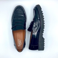 Franco Sarto Patent Leather Cassandra Black Platform Penny Loafer