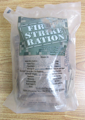 FIRST STRIKE RATION MENU #2 SOPAKCO INC. A 24 HOUR RATION 3 MEALS IN ONE