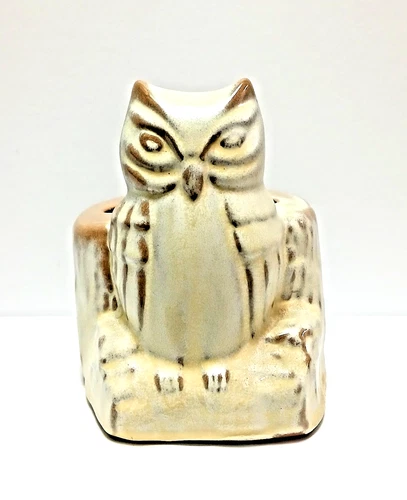 Frankoma 404 Owl Flower Frog, Pencil or Toothbrush Holder; Vintage