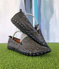 Spring Step Womens Leather Fusaro Loafer Black Made In Turkey Shoes ~ Size 41