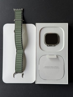 Apple Watch Ultra 49mm Titanium Case with Green Alpine Loop (GPS + Cellular)