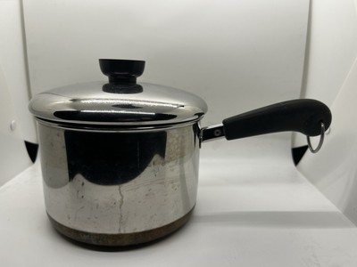 Revere Ware 2 Qt Quart Copper Clad Stainless Double Ring Sauce Pan w Lid