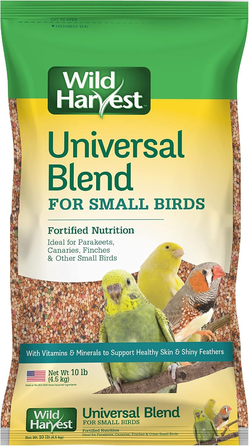 Universal Small Bird Food Blend – 10 Lb Bag – Fortified Nutrition for Parakeets,