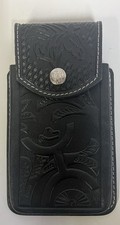 Western Phone Case Cowhide Leather 7 Inch X 3 1/2 Inch Color Black