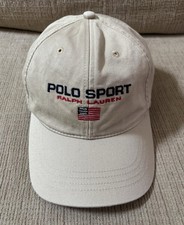 Vintage 90s Ralph Lauren Polo Sport Khaki Hat USA Made Dad Cap One Size NWT NR!