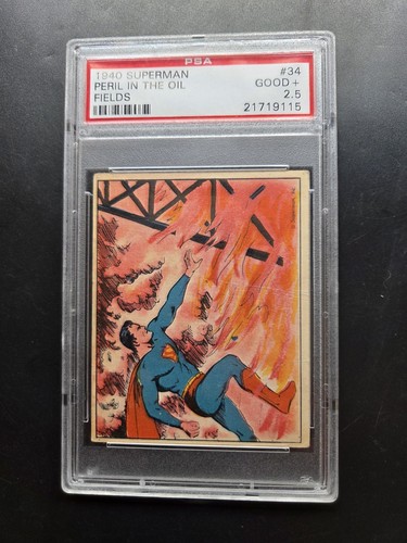 1940 Gum Inc Superman #34 Peril In The Oil Fields — PSA 2.5