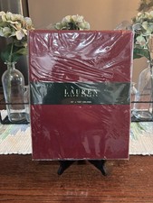 Ralph Lauren 70 x 104 Oblong Tablecloth Red Herringbone Texture New In Box