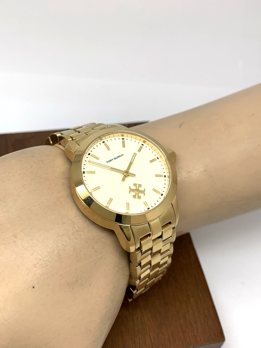 Tory Burch Women's Watch TBW1053 Quartz Cream Dial Gold Stainless