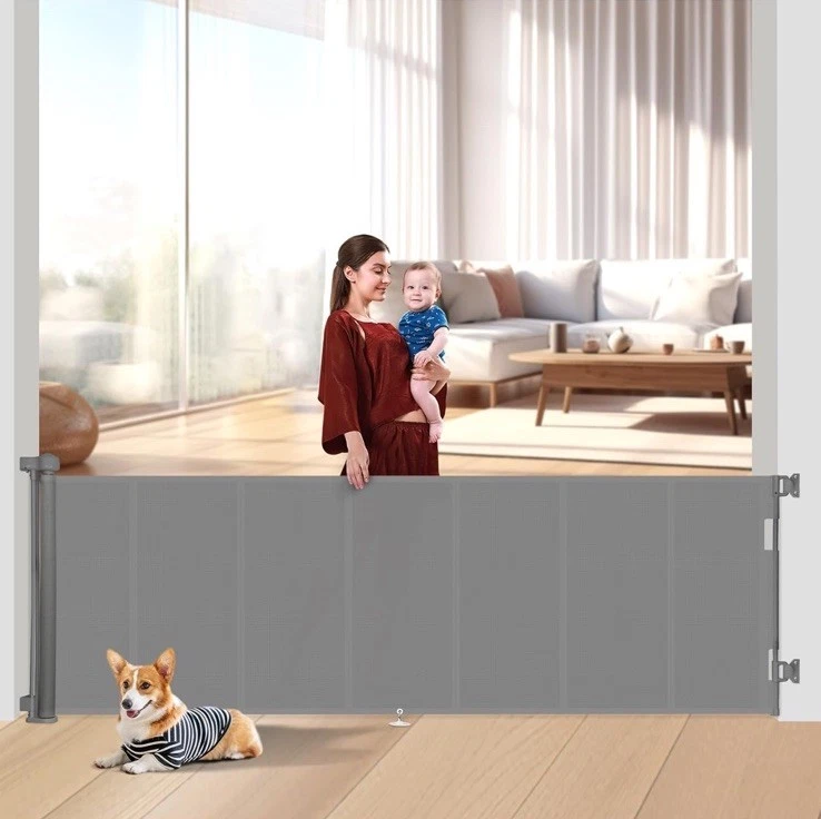120 Inch Extra Wide Gray Retractable Gate For Child Or Pet Safety
Opens in a new window or tab