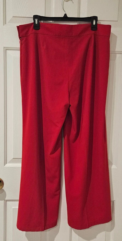 Pantalones Ralph Lauren Forrados Pierna Ancha Rojo Para Mujer Talla 14 Náutico Vacaciones Festivas Foto 3 de 4