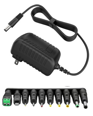 12V Power 100~240V AC to DC 1 Amp 0.6A Converter with 5.5 x 2.5mm 2.1mm Plug