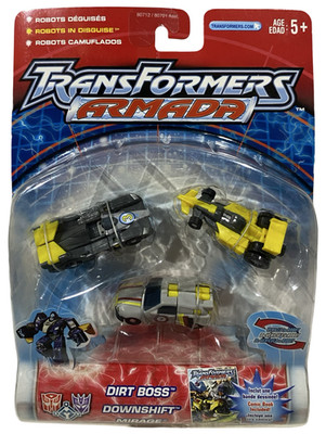 Transformers Armada Dirt Boss~Downshift~Mirage Race Mini-Con Team NEW 2003 READ