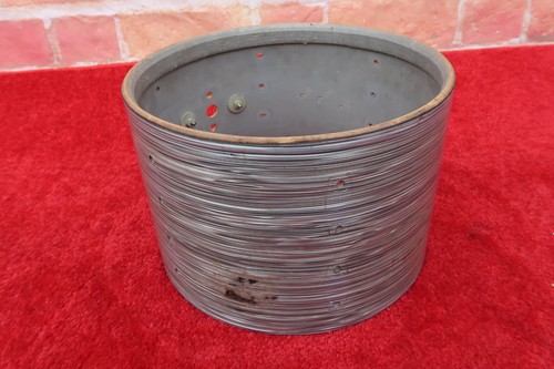 Vintage 1960s Rogers Holiday 12x8 Tom Drum Shell Steel Gray Ripple Cleveland
