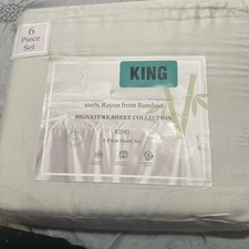 New King Size Silver Gray 6 Piece sheet set,100 Percent Rayon From Bamboo