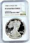 1988-S Proof American Silver Eagle NGC PF 69 Ultra Deep Cameo