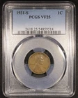 1931-S Lincoln Wheat Cent - 1c PCGS VF25 - Key Date Coin!
