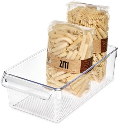 iDesign Linus Plastic Fridge and Freezer Storage 11.5'' x 6'' x 3.5'', Clear 
