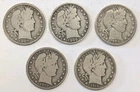1907 S -1911 S. 5 BARBER HALF Dollars- BEAUTIFUL RUN OF "S" MINT MARK.  #T76