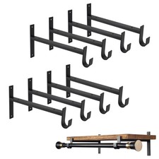 Closet Rod Bracket 8 Inch Heavy Duty 66lbs Load Capacity - Wall Mounted Hook