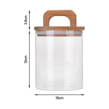 Glass Storage Containers Airtight Jars with Wooden Lid Kitchen Sugar Biscuit Jar