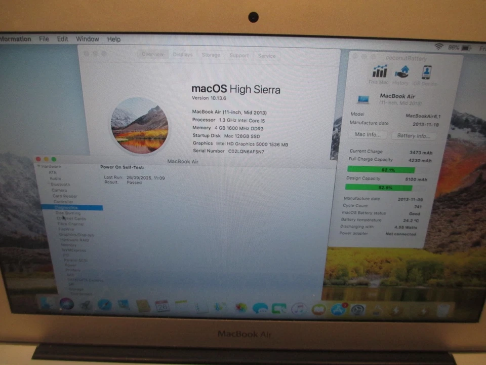  Apple MacBook Air 11" 2013 A1465 6,1 i5 1.3GHz 4GB RAM 128GB SSD - Image 3 of 4